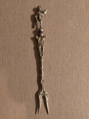 Vintage Ugo Bellini Silverplate Cherub Appetizer Fork,signed